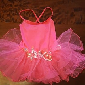 Pink leotard w/attached tutu - XL - Fits like 6-6x
